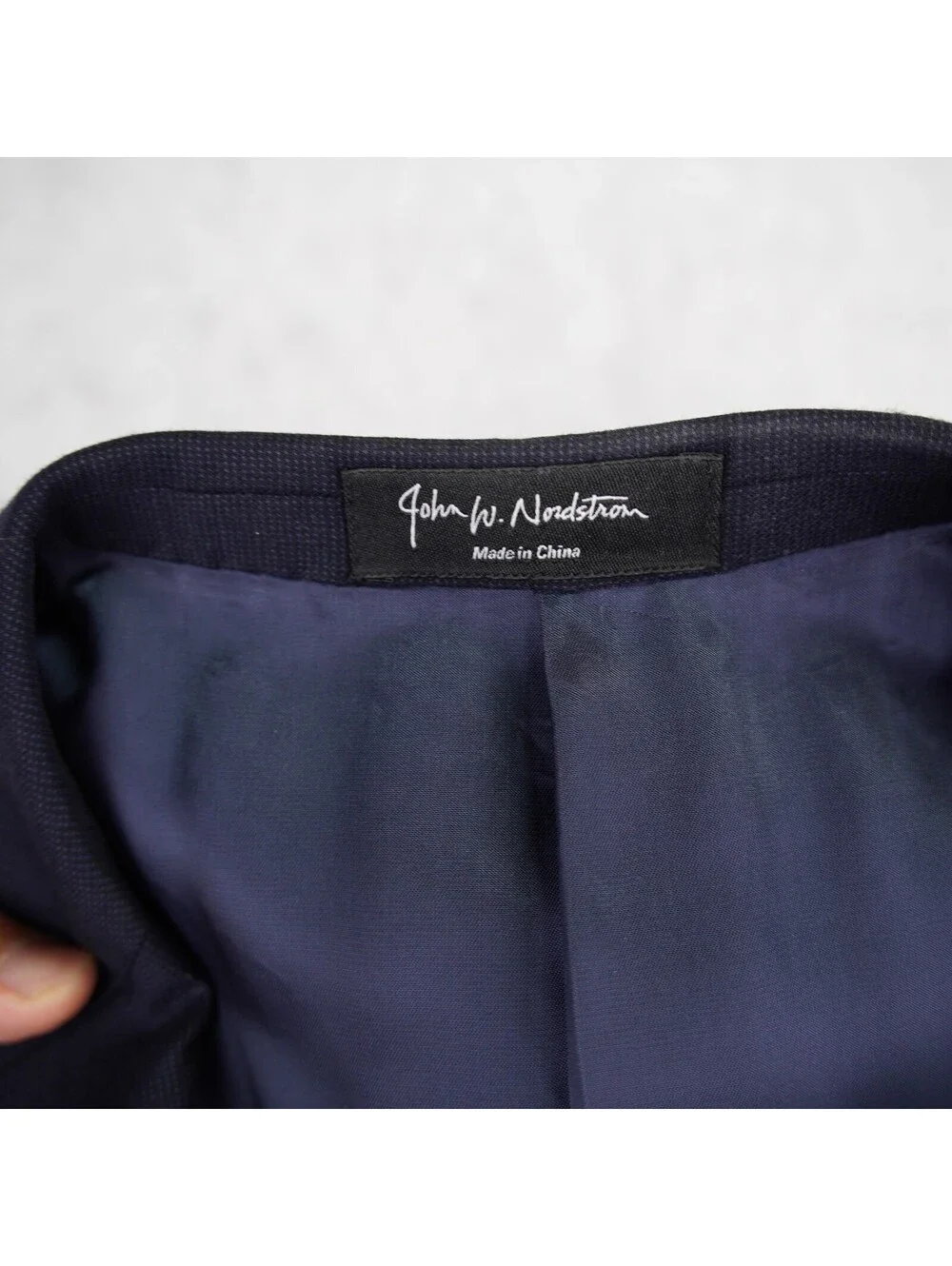 John W Nordstrom Loro Piana 120's Wool 2 Button Blazer Jacket Mens 42S Navy Flaw
